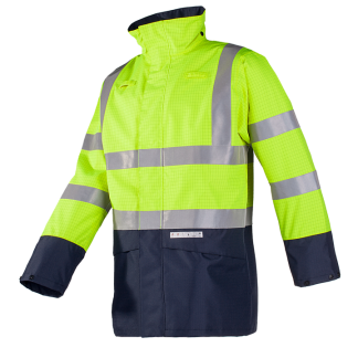 Werkjas, Parka . antistatisch, brandvertragend, reflecterend geel. 7219